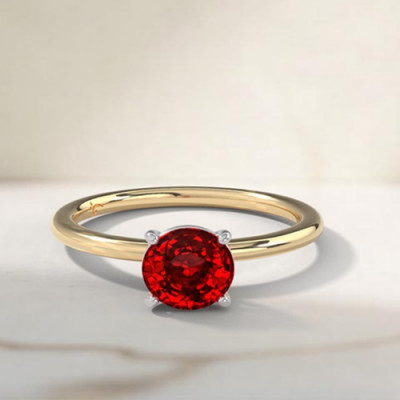 Order Classic Ruby Solitaire Ring Online with Fast Delivery: 