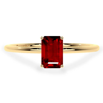 Affordable Promise Rings AAAA Quality Ruby Solitaire Ring: 