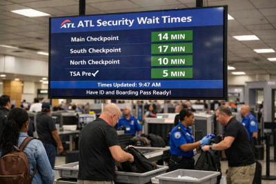 ATL Airport Security Wait Times +1-833-641-1988: 
