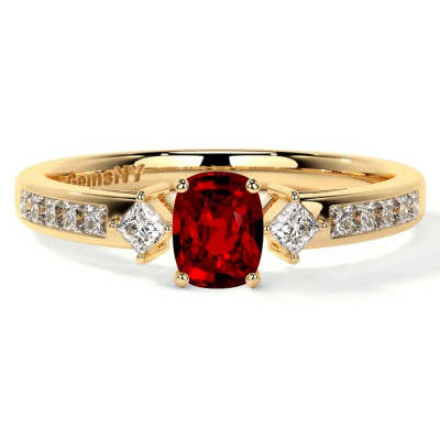 Premium Ruby Gemstone Rings With a Three-stone Design: 