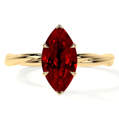 Buy Natural Ruby Rings Inspired by Classic Marquise Solitaire Style: 