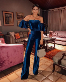 Outfit para año nuevo, electric blue sequin jumpsuit dress: Sequin Dresses  