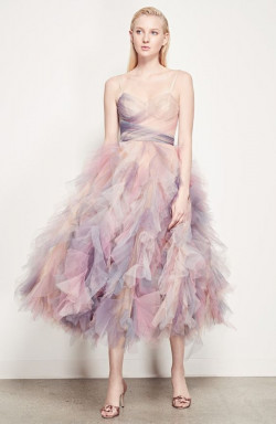 Marchesa watercolor tulle dress bridal party dress, one piece garment: 