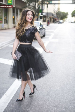 Tulle skirt black sequin top: Cute outfits,  Ballerina skirt  