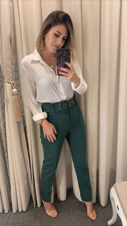 Dressy clothing ideas with dress shirt, classy high waisted formal pants, stylish trousers, women's work outfit: High Waisted,  Work Outfit  