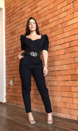 Black Colour outfit with blouse, t-shirt and Pants: 