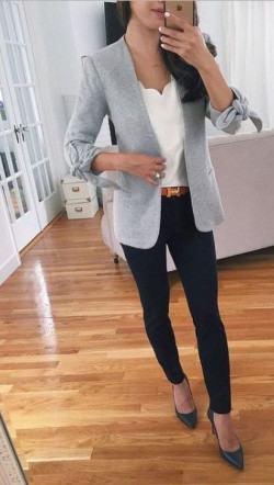 Trendy business casual, blazer, winter office clothing, elegant formal outfits: 