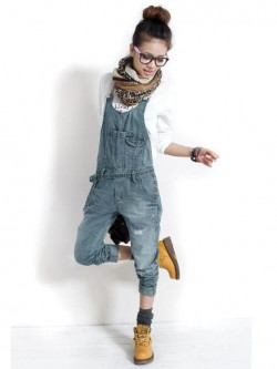 Instagram fashion overalls, denim jumpsuit, swag dungaree outfits, style dangri dress: DENIM OVERALL  
