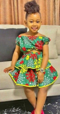 Ankara styles for kids african wax prints, one-piece garment: 