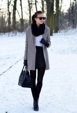 Dresses ideas with coat, tartan for winter: 
