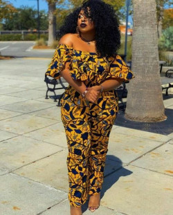 African trendy ankara jumpsuit styles for plus-size women: 