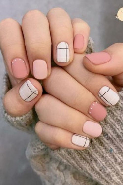 Nail Designs With Lines And Pink Polish: Pretty Nails  