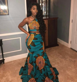 Two piece dress styles ankara for prom: 