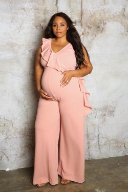Plus size pregnancy jumpsuit dresses for photoshoot: Maternity clothing  