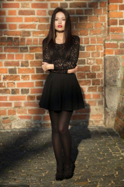 Dresses ideas with little black dress, little black dress, miniskirt, stocking: 
