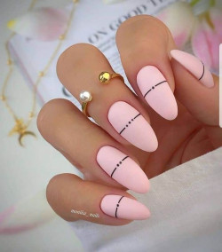 Fashion collection pink nail designs Nail Designs With Black Lines: Pretty Nails  