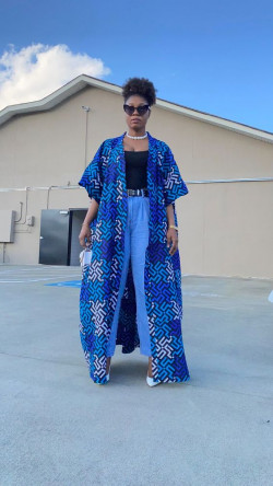 Cobalt blue ankara kimono dresses ideas with denim: 