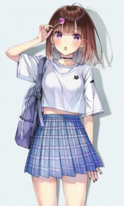 Cute anime girl with skirt: Cute Anime  