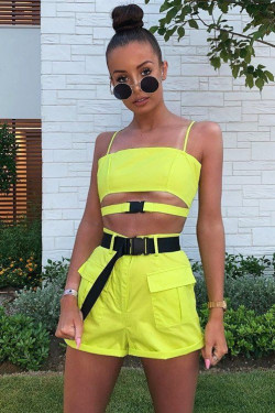 Neon Yellow Top Outfit With Skirt, Festival Fashion: Street Outfit Ideas  