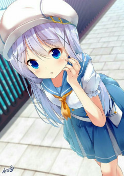 Blue outfit inspiration anime: Anime Girl  
