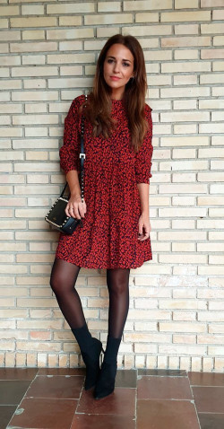 Leggings Under Cute Mini Dress: 