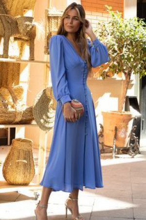 Vestido azul invitada boda one-piece garment, fashion design, wedding dress, bridal gown, navy blue, sky blue: 