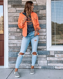 Orange outfit inspo with jeans, trousers: Denim Pants  