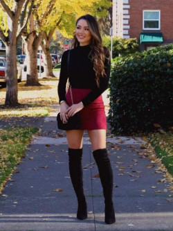 Thigh high boots outfits ideas: 