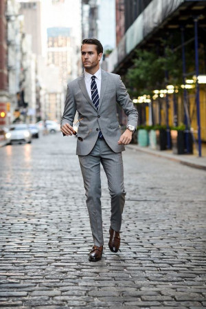 Outfit inspiration with wedding dress, tuxedo, trousers, dress shirt: 