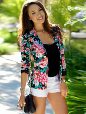 Look inspiration womens floral blazer floral print blazer, women's blazer, suit jacket: 