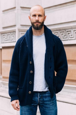 Shawl collar cardigan, Classical men's clothing: 