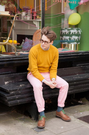 Luke edward hall fashion, Mustard Sweater: 