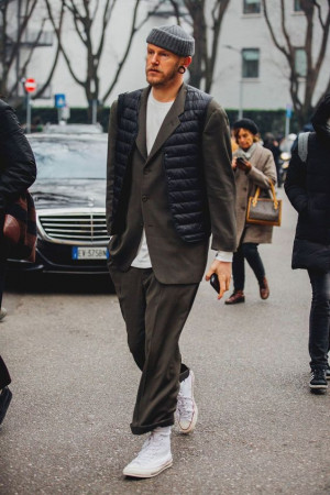 Milan street fashion winter mens: 