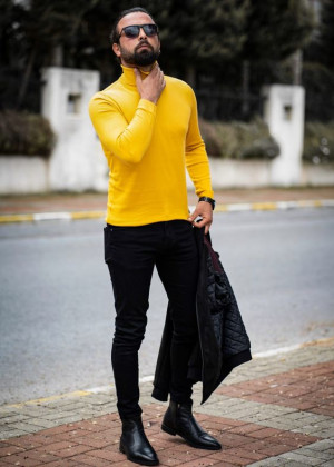 Yellow outfit Stylevore with dress shirt: 