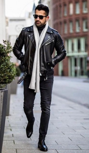 Black look inspiration with jeans, blazer, jacket, t-shirt, dress shirt: 