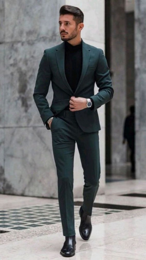 Look inspiration green suit men  men's clothing, suit trousers, men's suit, t-shirt: 