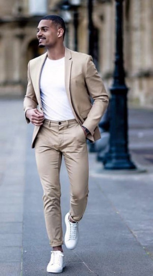 Classy outfit with jeans, blazer, trousers, dress shirt: 