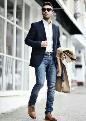 Outfit Stylevore blazer with jeans, jean jacket: 