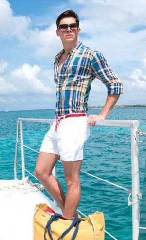 Gay men's summer fashion, men's clothing: 