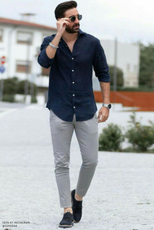 Look inspiration with jeans, shirt, blazer, t-shirt, trousers: 