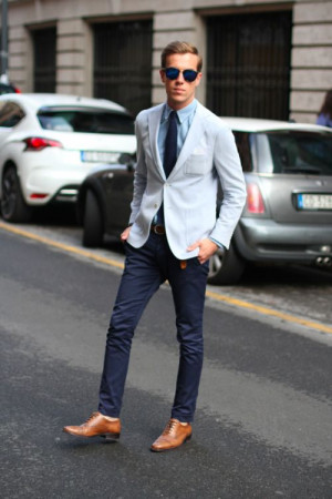 Men's outfit blue pants, navy blue: 