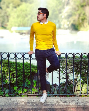 Yellow sweater outfit mens, men's clothing: 