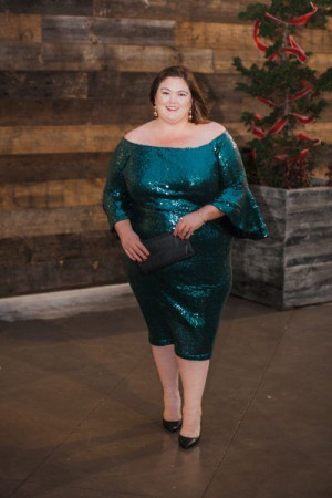 Plus size silk sequin dress: 