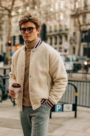Look inspiration with trouser, Jacket, guys fashion: 