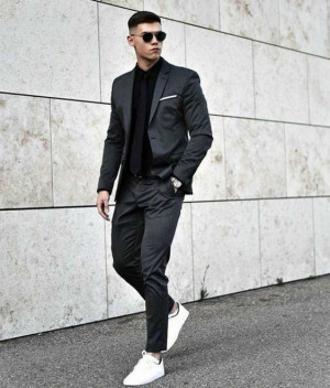 All black dress outfit men: 