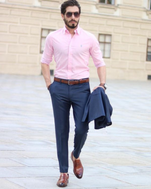 Pink shirt for men, men's style: 