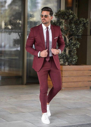 Maroon outfit ideas with coat, jacket, trousers, dress shirt: 