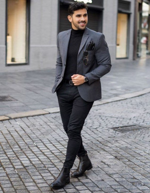 Chelsea boots formal outfit men: 
