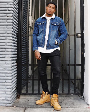 Black Bomber Jacket, Timberland Boot Fashion Tips With Black Jeans, Outfit  Formal Con Botas Timberland Hombre | Boots timberland men