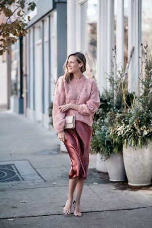Wear pink in winter, winter clothing: 